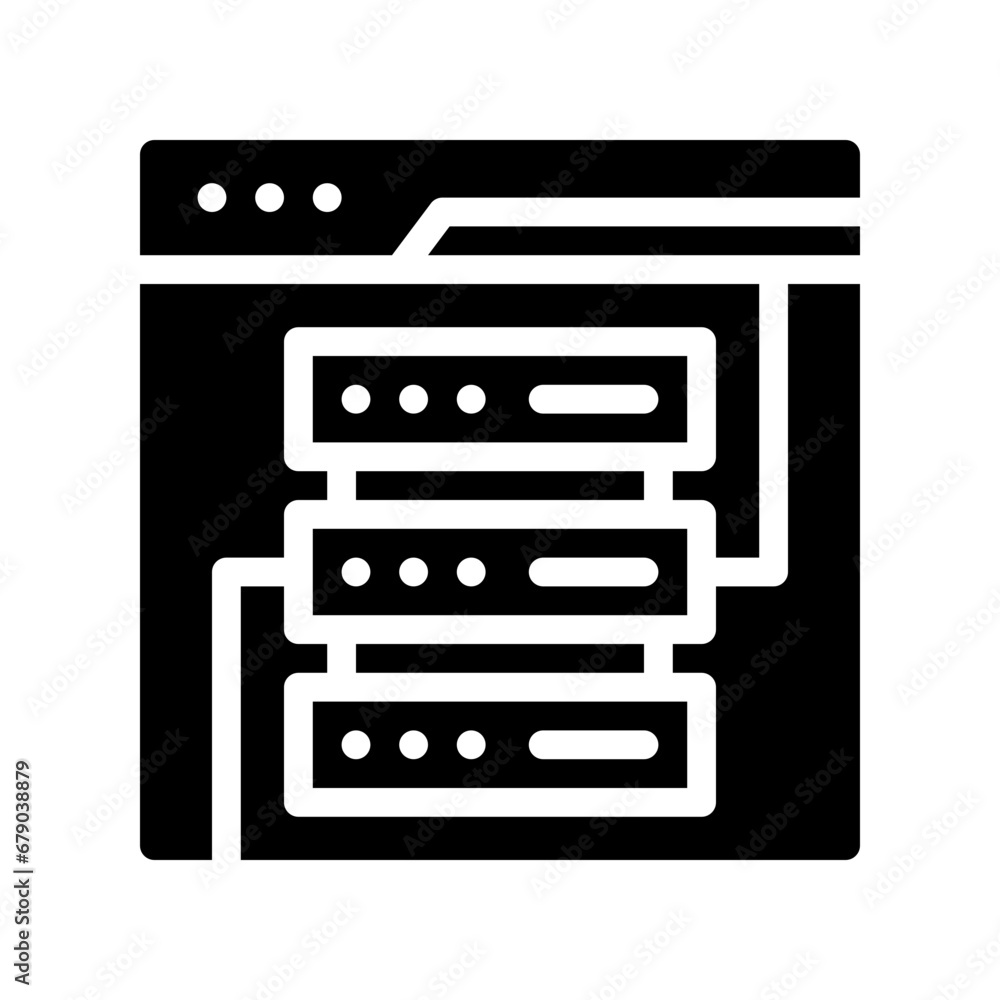 web hosting glyph icon
