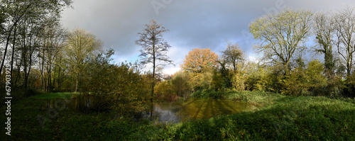 idyllischer Weiher im Herbst - Kreis Mettmann, Bergisches Land, Deutschland photo