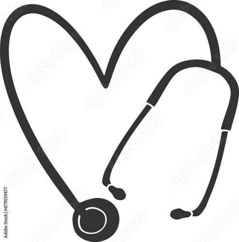 Stethoscope Heart - Nurse Illustration