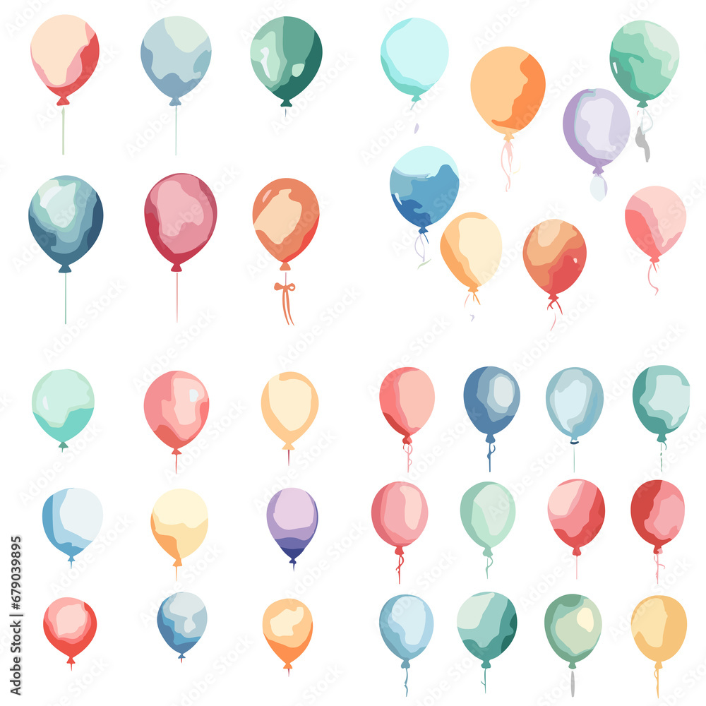 balloon, birthday, party, celebration, balloons, decoration, vector, holiday, fun, air, color, helium, illustration, colorful, yellow, toy, pink, red, green, orange, flying, design, celebrate, happy, 