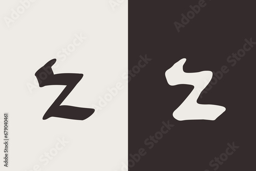 2 logo. Number two Medieval script. Original and regular calligraphy. Middle Ages Gothic set. photo