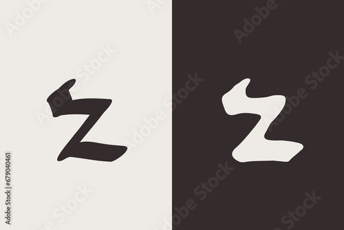2 logo. Number two Medieval script. Original and regular calligraphy. Middle Ages Gothic set.