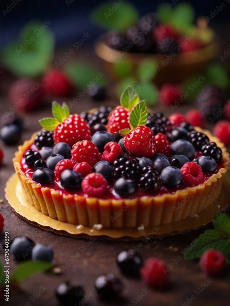 delicious Sweet tart with berries Studio photography delicious Sweet tart with berries Studio photography