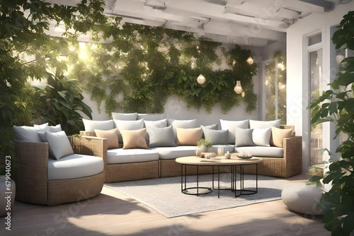 living room with a patio