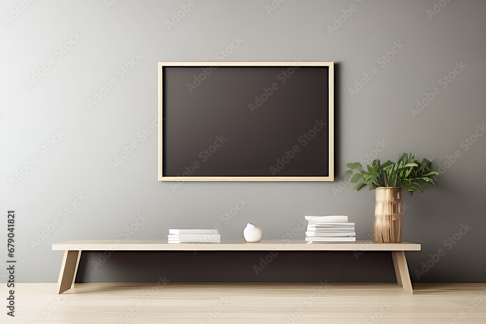 Fototapeta premium Podium Display Home office concept, picture frame mockup