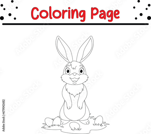 Cute little bunny coloring page. Easter coloring book for kids © MK Mariya