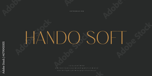 Elegant Font Uppercase Lowercase and Number. Classic Lettering Minimal Fashion Designs. Typography modern Sen Serif fonts regular decorative vintage concept. vector illustration
