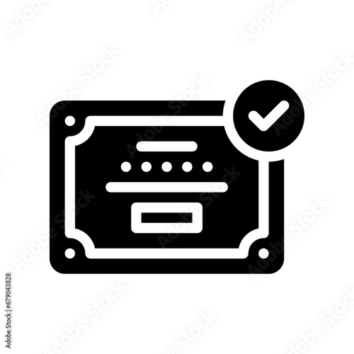 certificate glyph icon