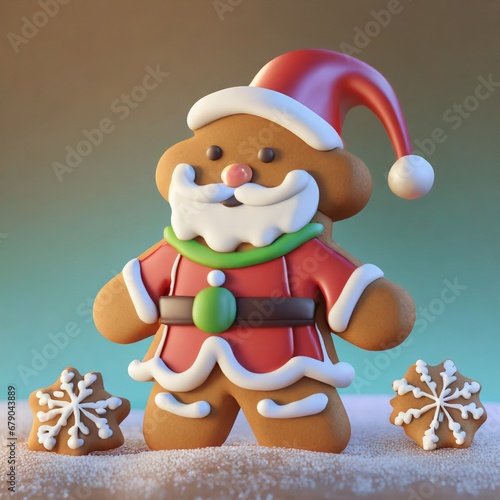 3d santa gingerbread man cookie