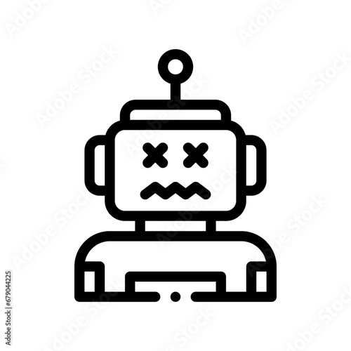 robot line icon