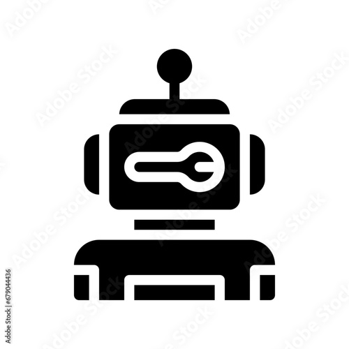 robot glyph icon