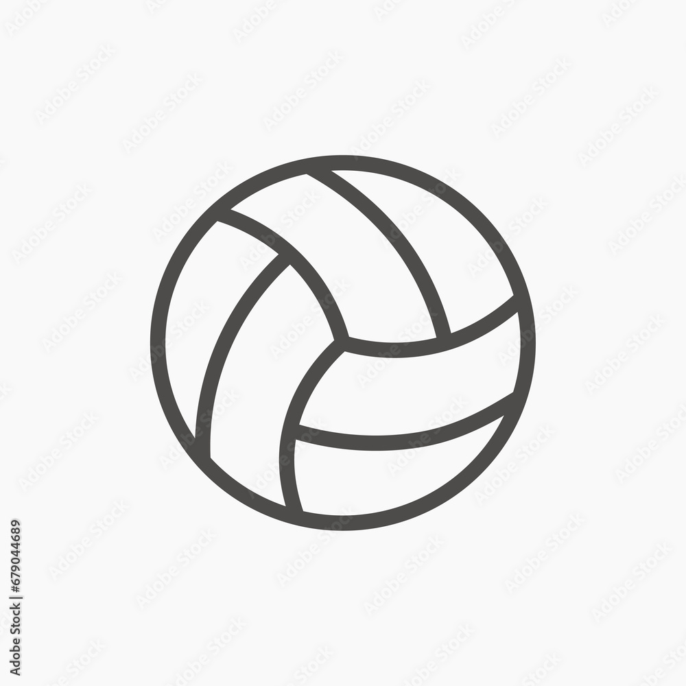 volleyball ball flat style icon vector. sport, game vector isolated icon