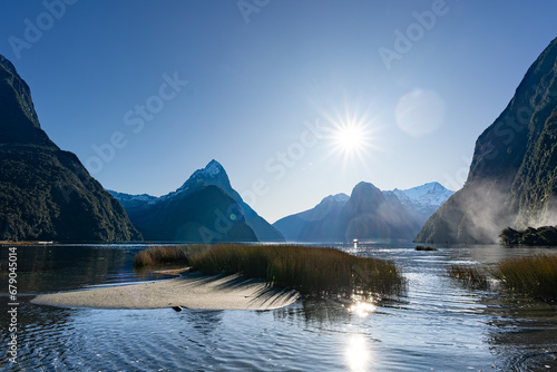 Milford Sound, a popular tourist attraction in the South Island of New Zealand