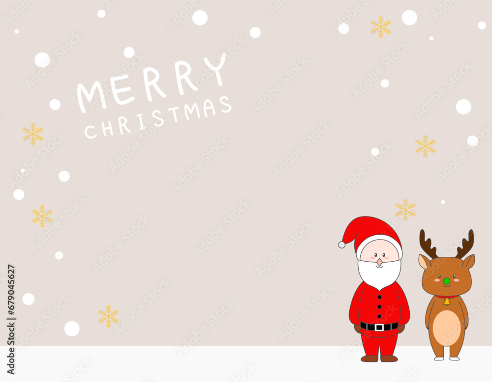 サンタクロースとトナカイのクリスマスカード　6
