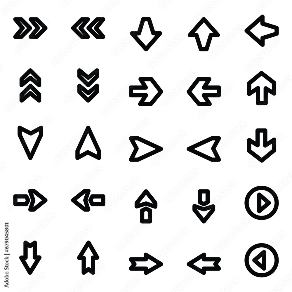 Bold line icons for Arrows