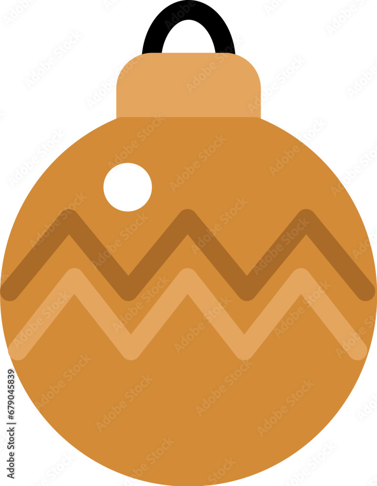 Obraz premium Luxury symbol of glass ball toy. Christmas symbol in boho style. Festive New Year vector icon isolated on white background for decoration of holiday design