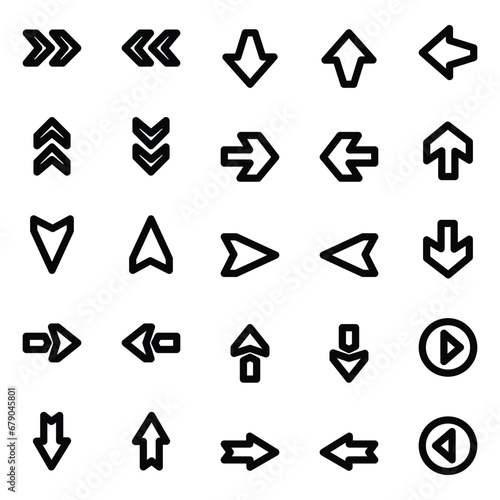 Bold line icons for Arrows