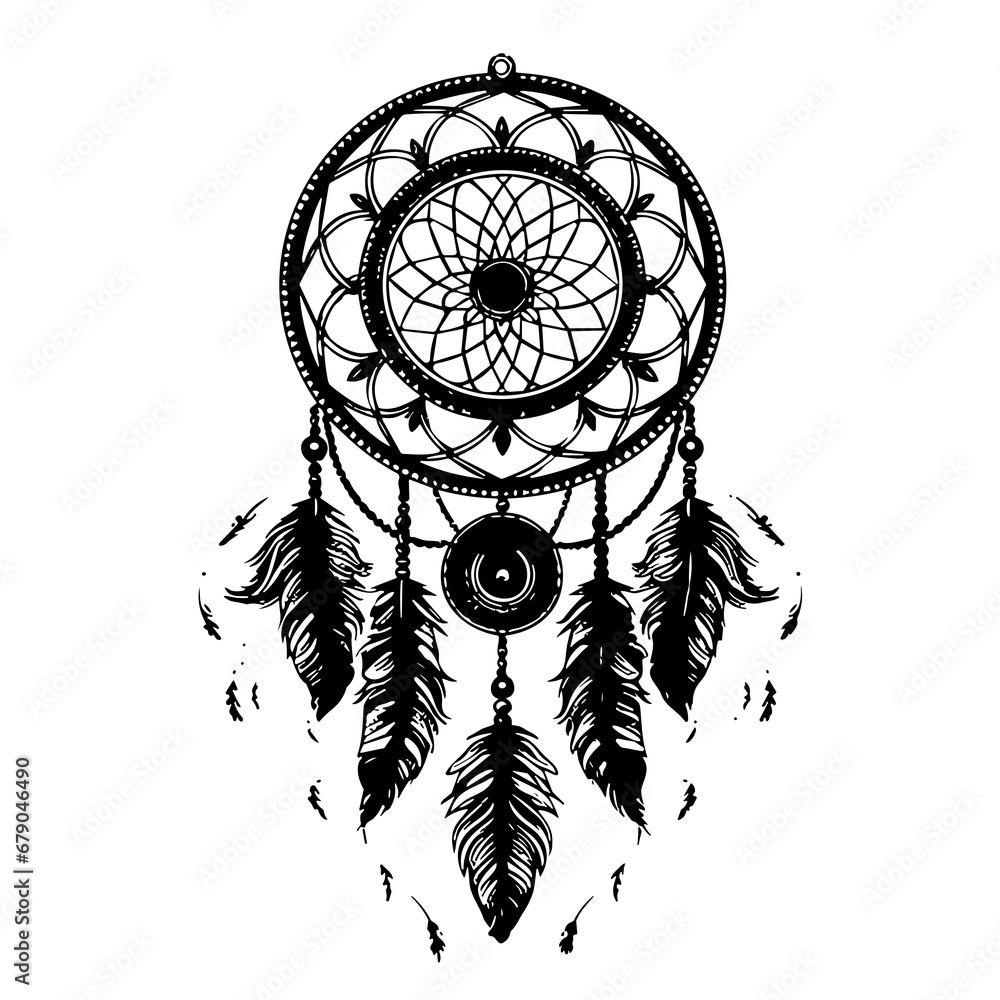 Dreamcatcher PNG, dreamcatcher svg, dreamcatcher vector, boho, american