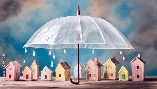 Gebäudeschutz, Regenschirm, konzept, Hochwasser, neu, hintergrund, lifestyle, Überschwemmung