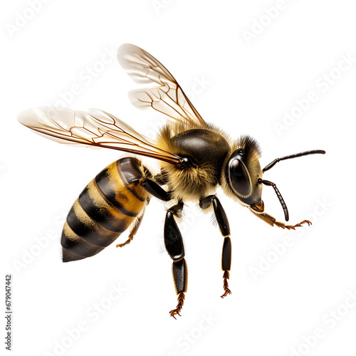 Bee flying isolated on white background cutout © The Stock Guy