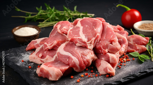 Fresh raw meat of pork