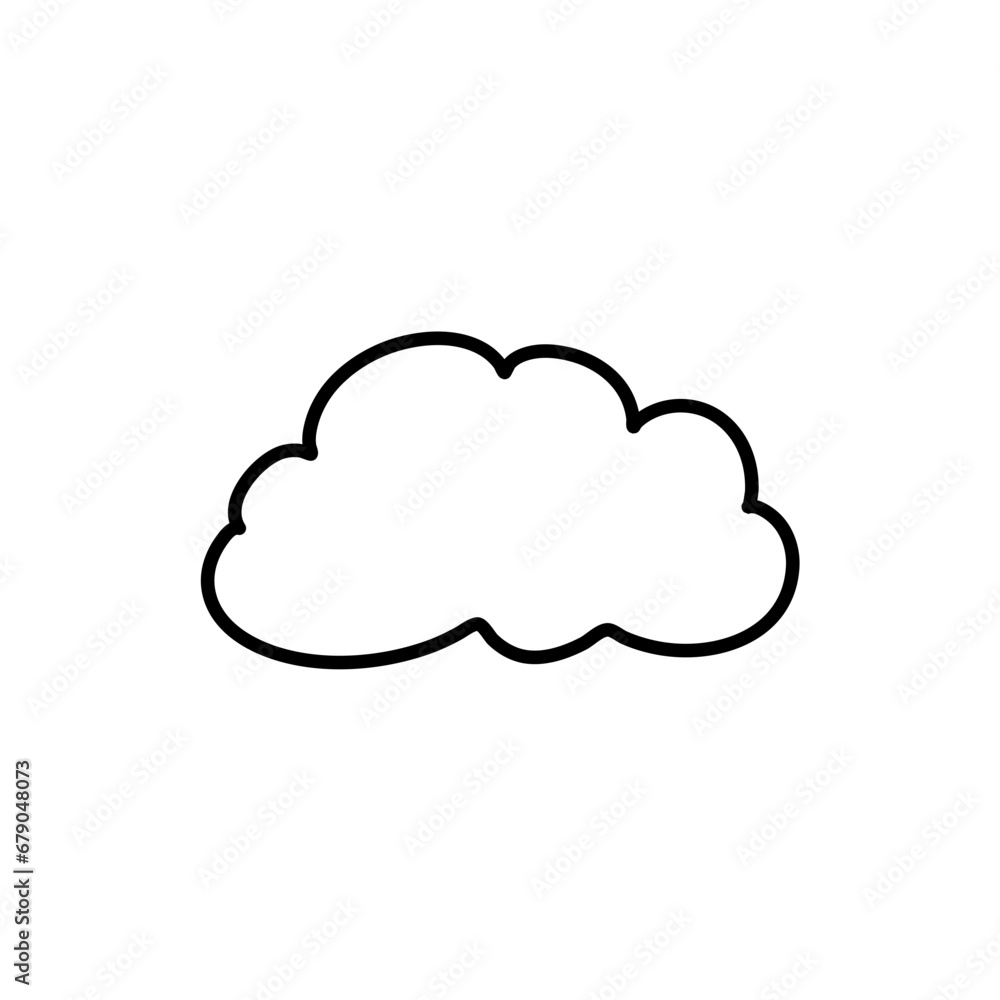 Clouds line art icon. Storage solution element, databases, networking, software image, cloud and meteorology concept Clouds line art icon. Storage solution element, databases, networking, software image, cloud and meteorology concept