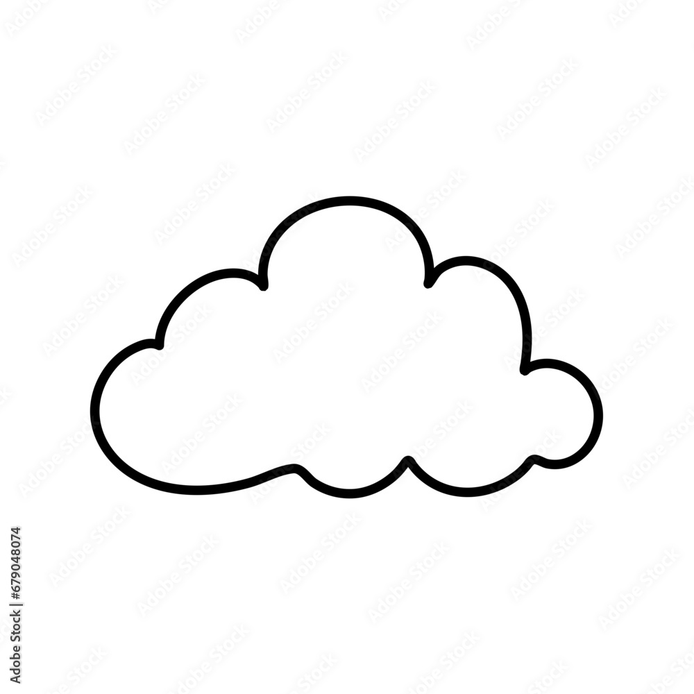 Clouds line art icon. Storage solution element, databases, networking, software image, cloud and meteorology concept Clouds line art icon. Storage solution element, databases, networking, software image, cloud and meteorology concept