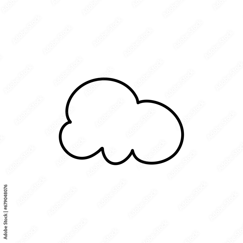 Clouds line art icon. Storage solution element, databases, networking, software image, cloud and meteorology concept Clouds line art icon. Storage solution element, databases, networking, software image, cloud and meteorology concept