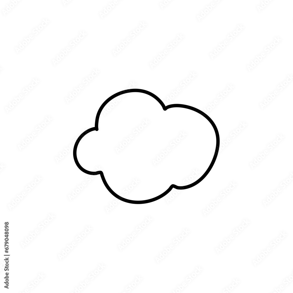 Clouds line art icon. Storage solution element, databases, networking, software image, cloud and meteorology concept Clouds line art icon. Storage solution element, databases, networking, software image, cloud and meteorology concept