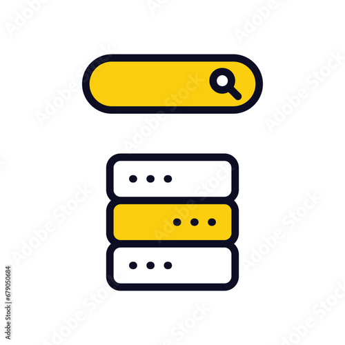 Search Data icon isolate white background vector stock illustration