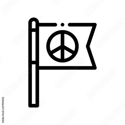 peace flag line icon