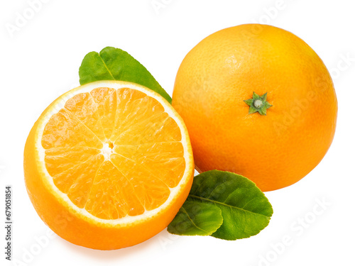 Fresh Orange fruit on white background  Japanese Ehime Orange with slices isolate on white background with cliping path.