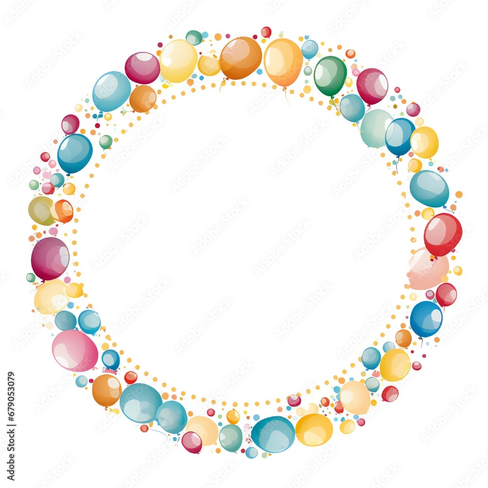 Empty birthday circle design element flat style on white background Generative AI