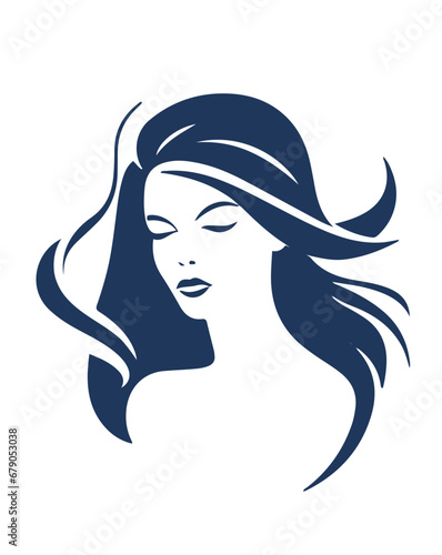 Beautiful Girl Mascot Icon Logo