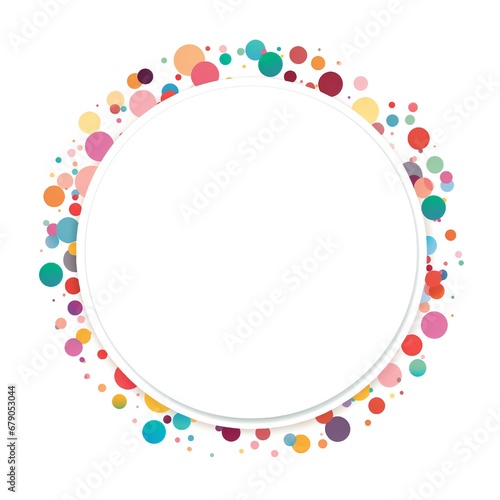 Empty birthday circle design element flat style on white background Generative AI