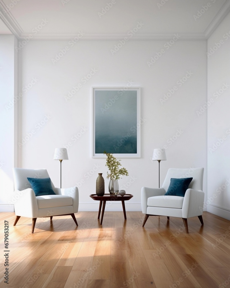 Fototapeta premium modern living room with armchairs 