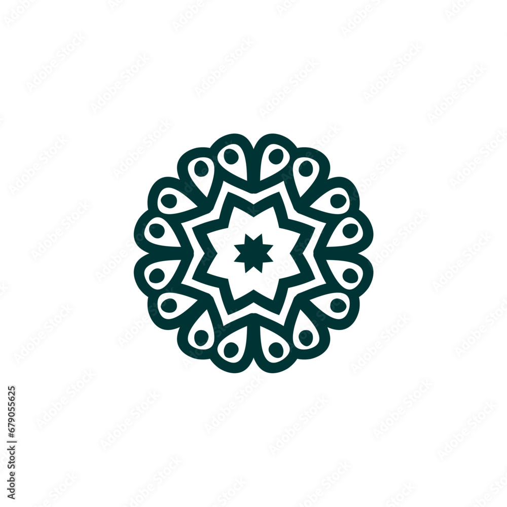 set of islamic mandala elements background asian