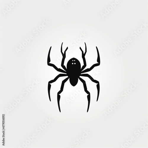 Vector logo of spider minimalistic black and white