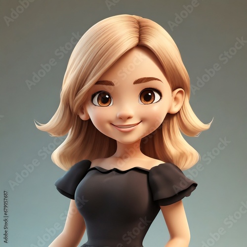 a girl in a black dress