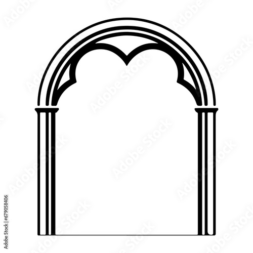 archway silhouette isolated vector
