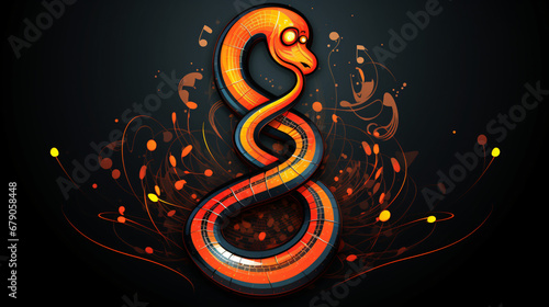 Vector treble clef snake logo