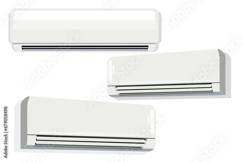 vector illustration of a set of Air conditioner. 