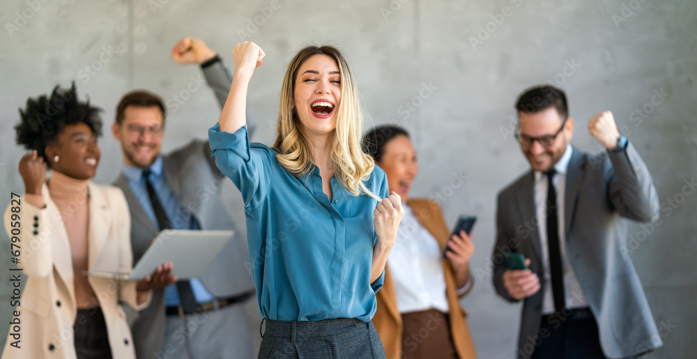 Success group of multiethnic entrepreneurs and business people achieving goals in corporate office Success group of multiethnic entrepreneurs and business people achieving goals in corporate office