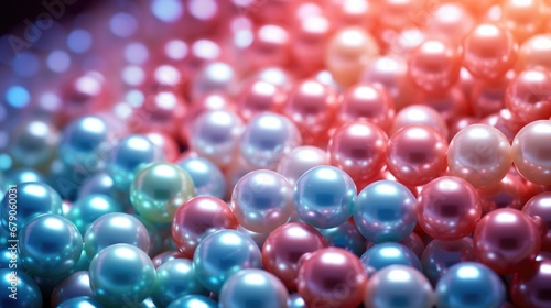 Multicolored shiny mother-of-pearl wall background with pearls