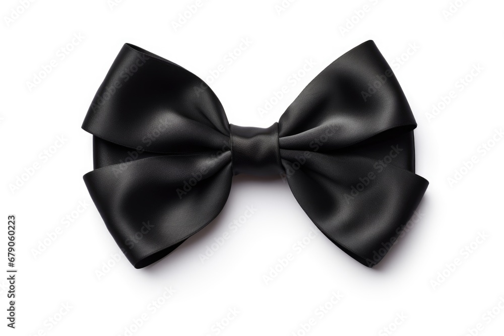 Black satin bow isolated on white background Black satin bow isolated on white background
