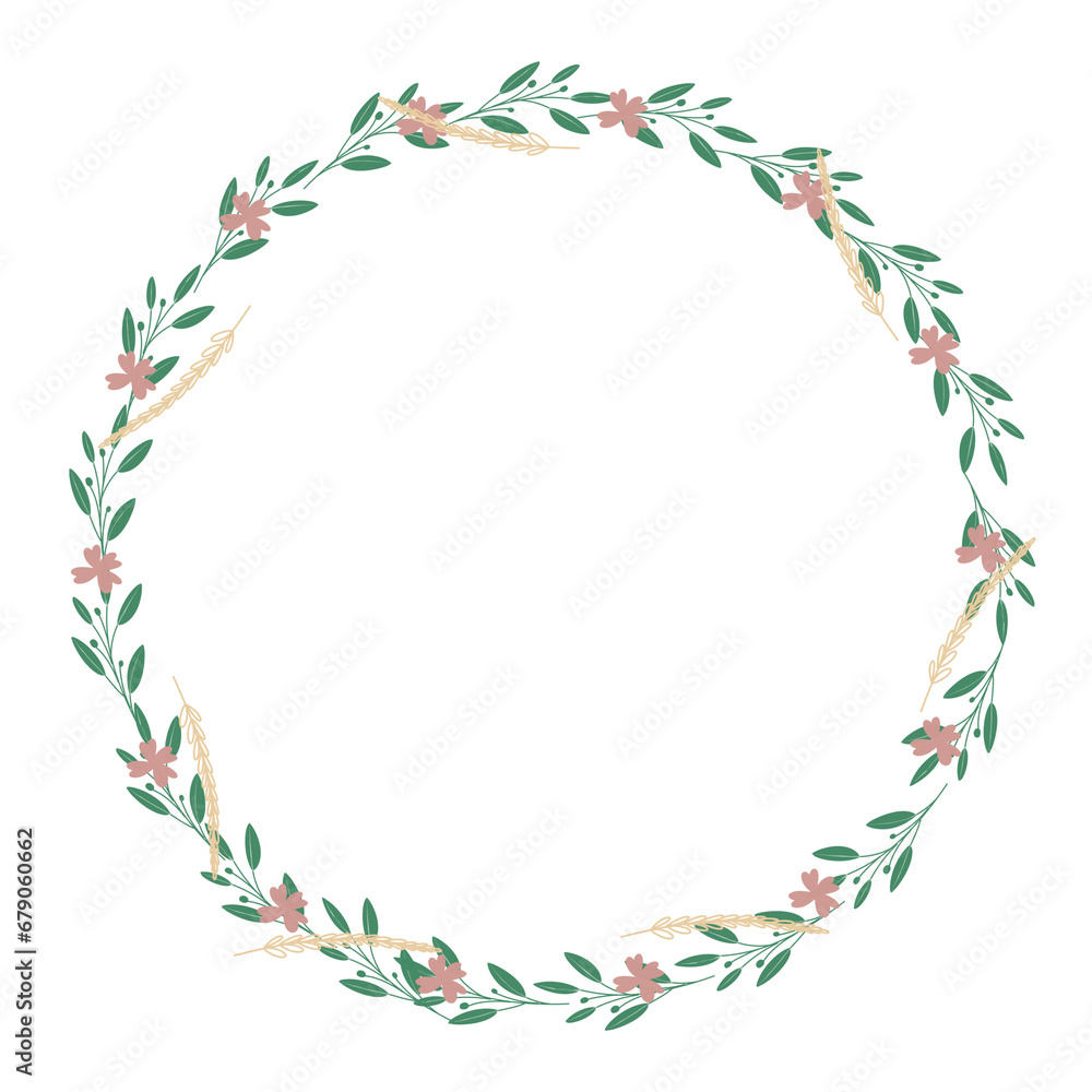 Hand drawn floral frames with flowers. Wreath. Elegant logo template. Vector illustration for labels, branding business identity, wedding invitation Hand drawn floral frames with flowers. Wreath. Elegant logo template. Vector illustration for labels, branding business identity, wedding invitation