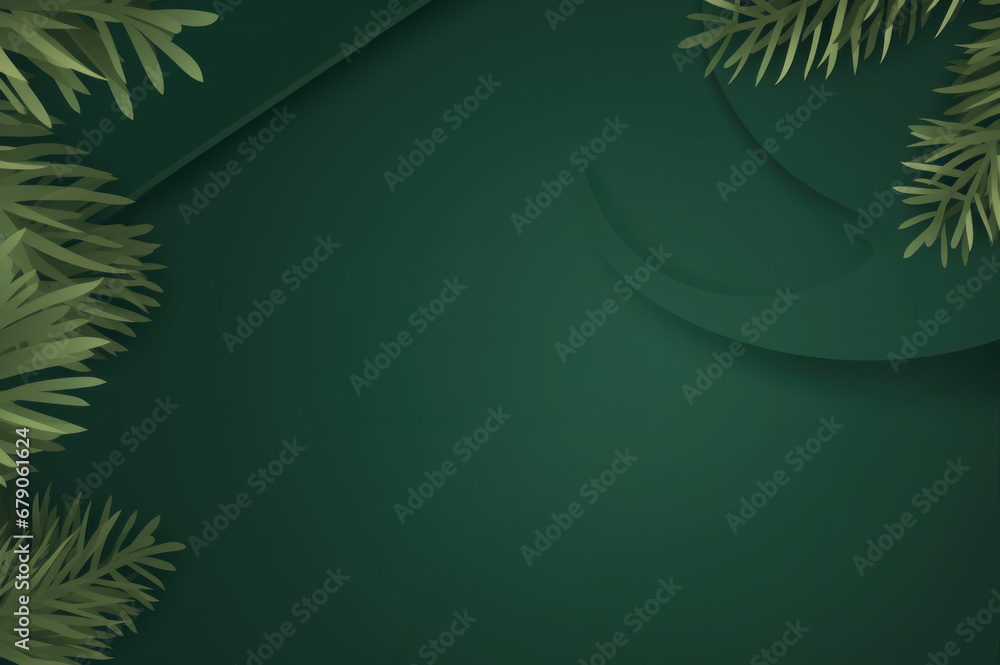Fototapeta premium Green Winter Backroom with room for text created with Generative AI technology