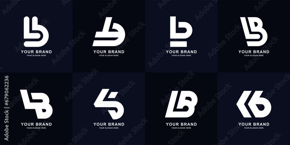 Collection letter LB or BL monogram logo design