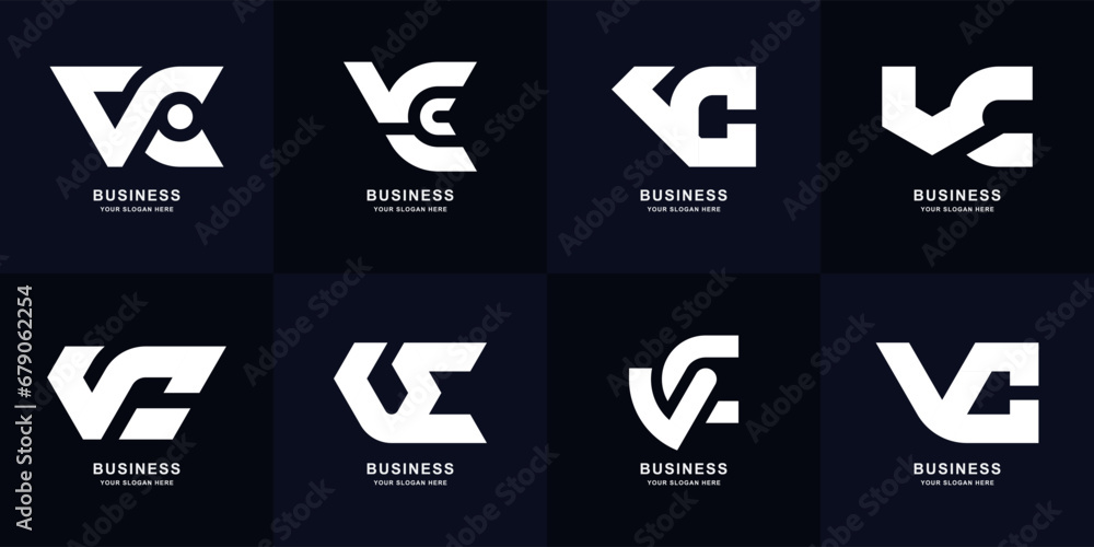 Collection letter VC or CV monogram logo design Collection letter VC or CV monogram logo design