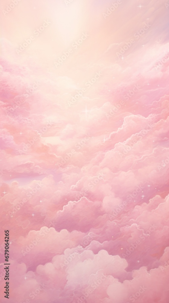 A picture of a pink sky with clouds
